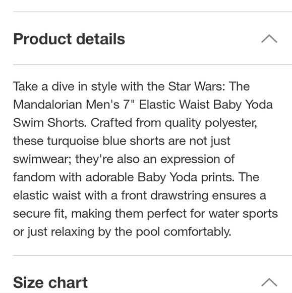 Star Wars: The Mandalorian Men's 7"  Elastic Waist Baby Yoda Swim Shorts ~ Turqu - Picture 7 of 15